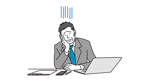 悩んでいる担当者のイラスト
